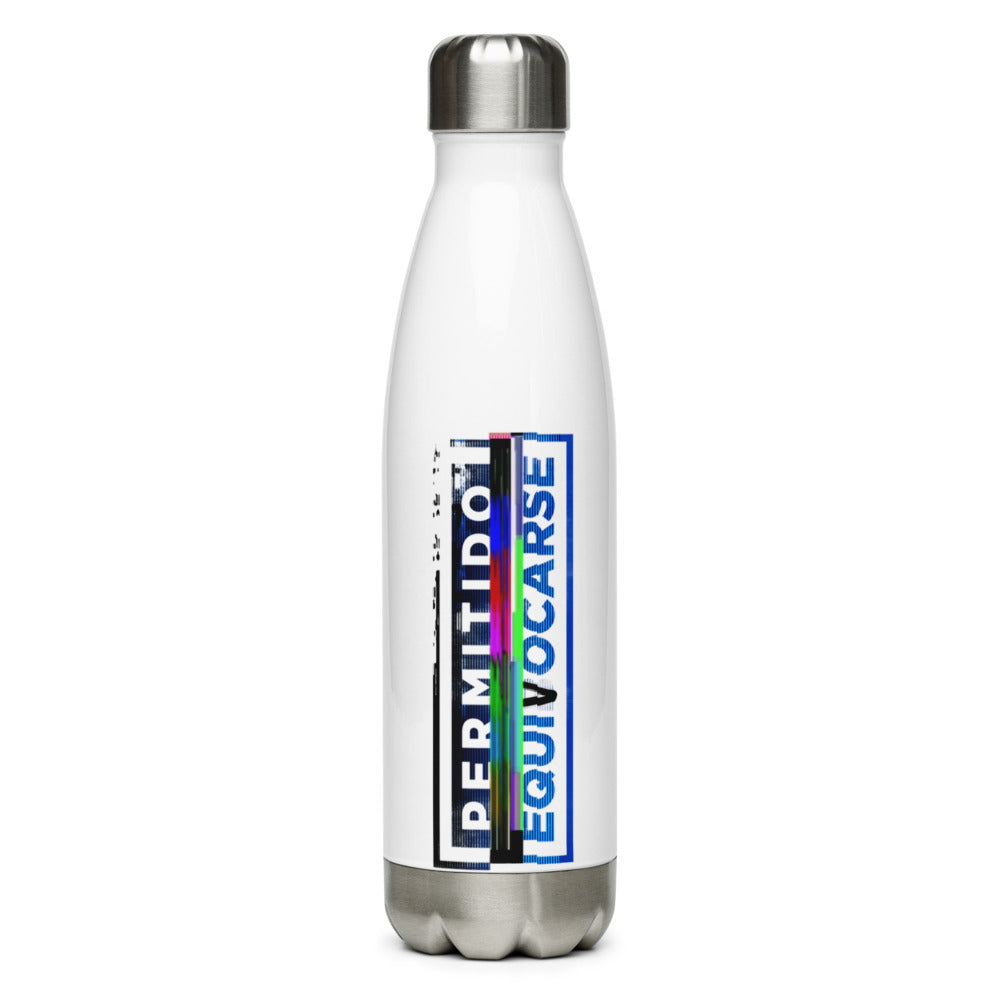 PERMITIDO EQUIVOCARSE - GLITCH - Stainless Steel Water Bottle